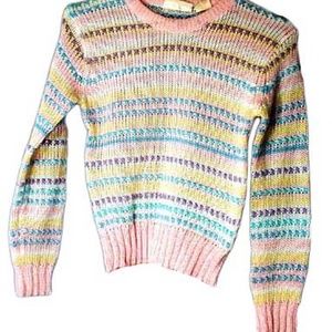 TWO SWEATERS, PUFF KNIT, MIXED COLOURS, NEVER WORN, WELL MADE, NO DAMAGE